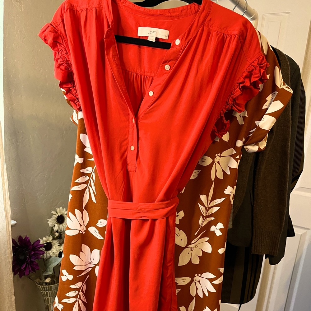 DRESS SALE $20 The Loft Orange Dress 8A